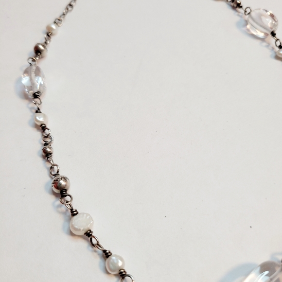 Silpada Sterling Silver Necklace with Clear Quartz & Pearls - Picture 5 of 5